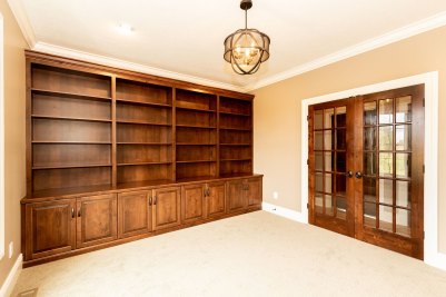 12-Knotty alder custom study cabinetry