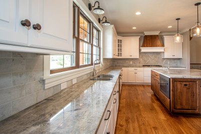 8-Dove White kitchen cabinetry with Quartzite Allure countertops