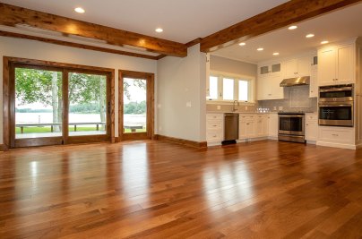 10-Hardwood floors flow from great room to kitchen