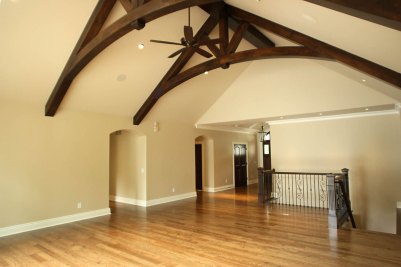 4-Great room decorative stained trusses